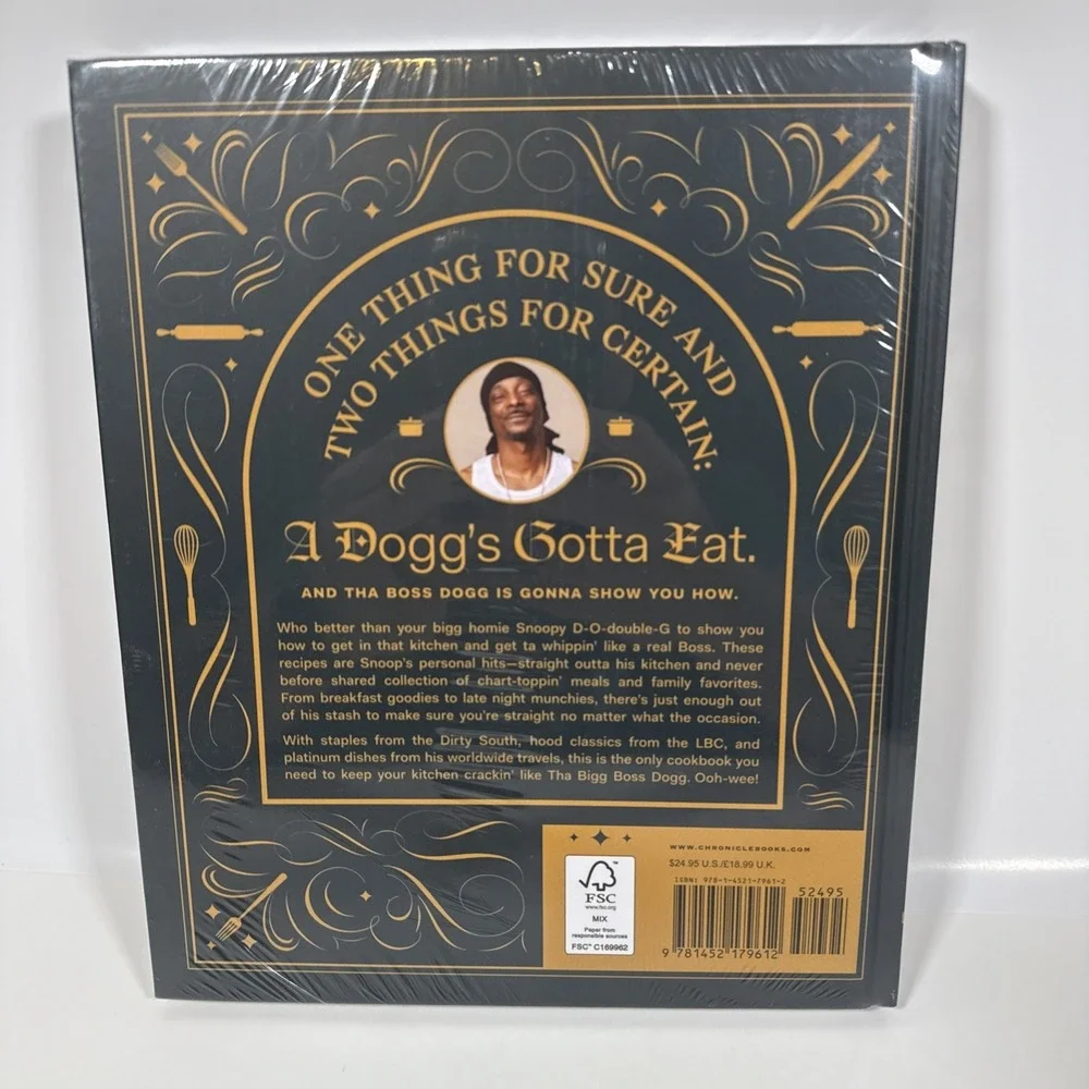 Snoop Dogg From Crook to Cook Cookbook Adult OS Black Gold Platinum Recipes New